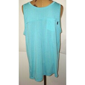 New Mens M NWT Prana Milo Tank Teal Gray Aqua Blue Sleeveless Shirt Recycled Org